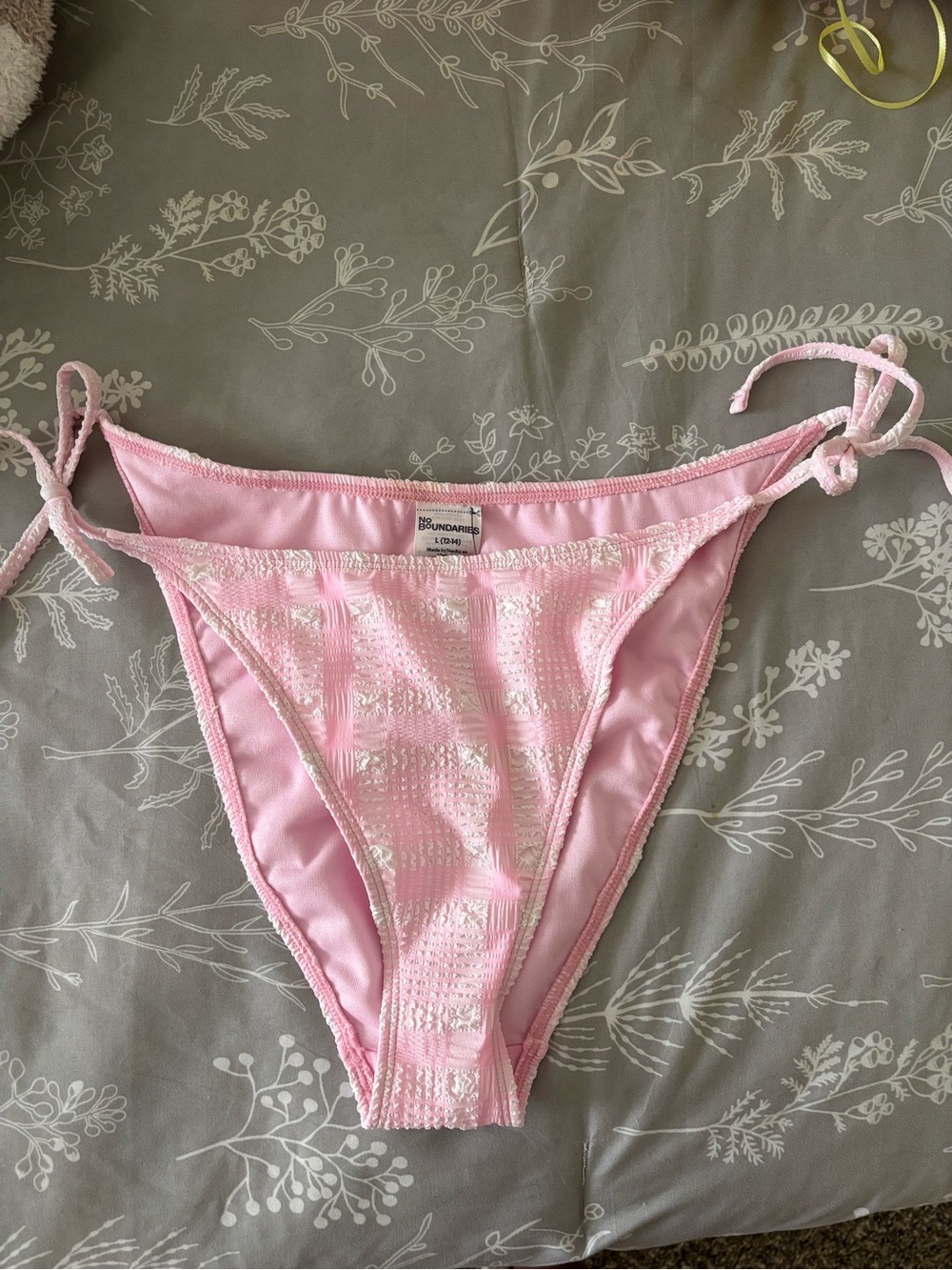 No Boundaries Pink Tie-Side Bikini Bottom